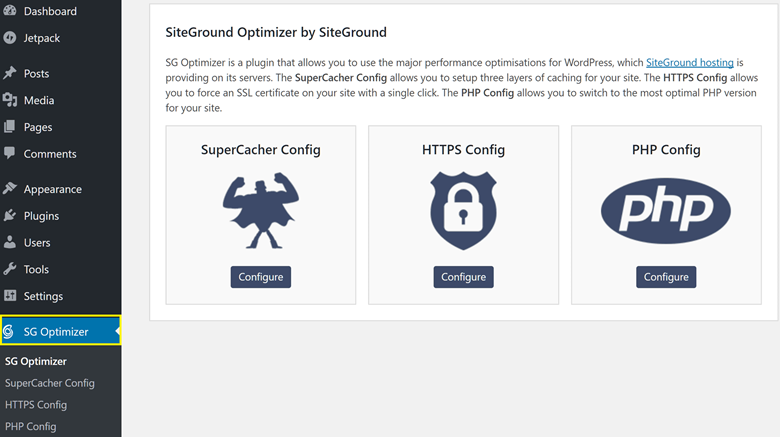Siteground-Set-up-05 Optimizer